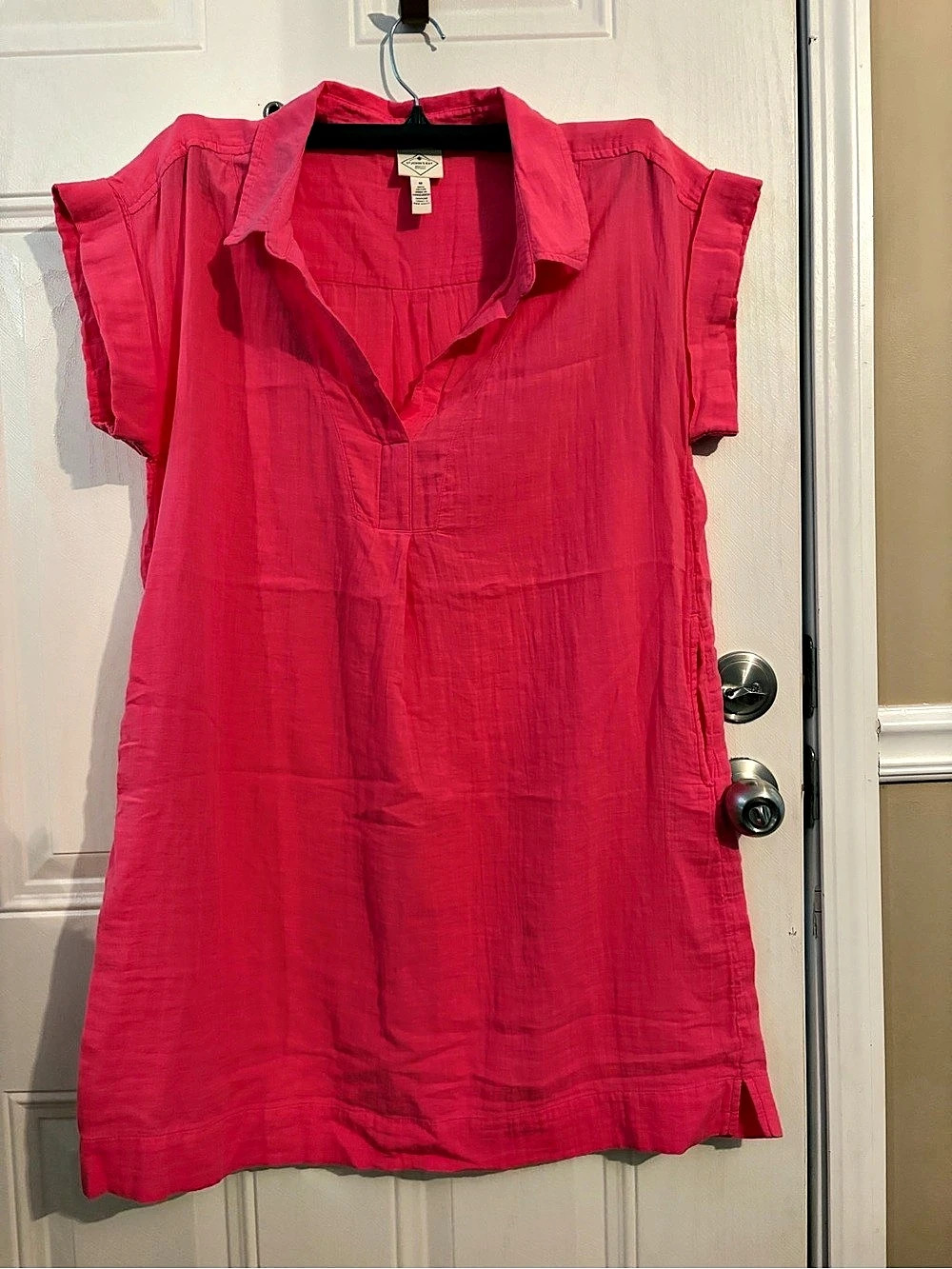 St. John's Bay Cotton Tunic in Pink Size Medium